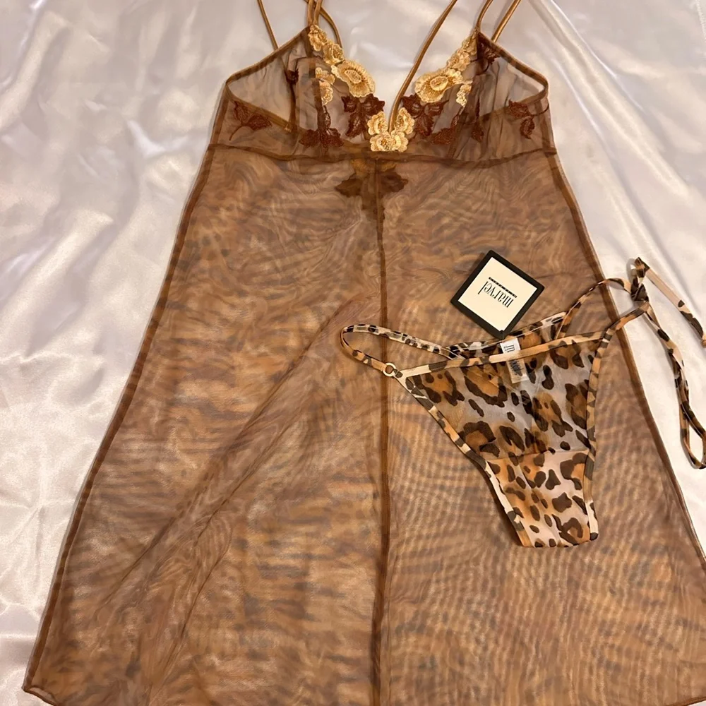 La Perla Vintage leopard sheer Chemise Set